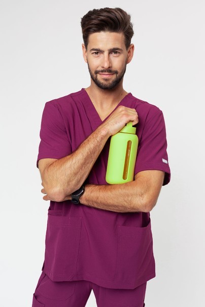 Pánska lekárska blúza Maevn Momentum Men V-neck čerešňová červená-2