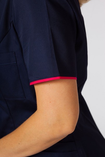 Dámska lekárska blúzka so zipsom Sunrise Uniforms námornícky modrá / malinová-6