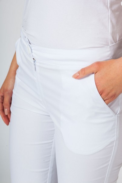 Dámske lekárske nohavice Sunrise Uniforms Slim (elastické) biele-5