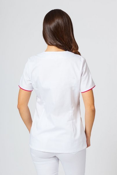 Dámska lekárska blúzka so zipsom Sunrise Uniforms biela / malinová-2