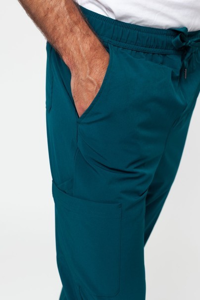 Pánske lekárske nohavice Adar Slim Leg Cargo tmavo zelené-3
