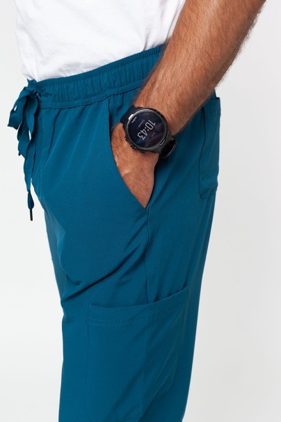 Pánske lekárske nohavice Adar Slim Leg Cargo karaibsky modré-3