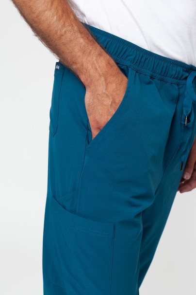 Pánske lekárske nohavice Adar Slim Leg Cargo karaibsky modré-4