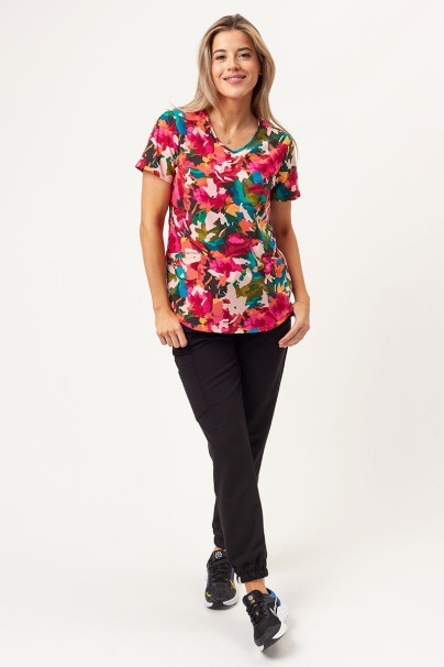 Dámska lekárska blúza Cherokee Prints V-neck Abstract Petals-8