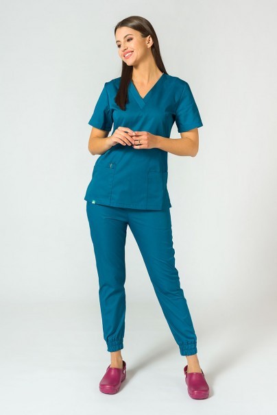 Lekárske nohavice Sunrise Uniforms Easy jogger karaibsky modrá-2