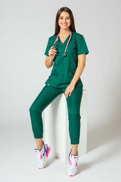 Lekárske nohavice Sunrise Uniforms Easy jogger tmavo zelená-5