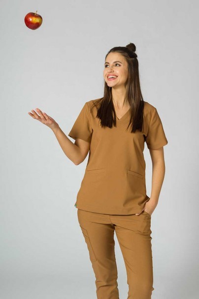 Lekárska blúzka Sunrise Uniforms Premium Joy hnedá-2