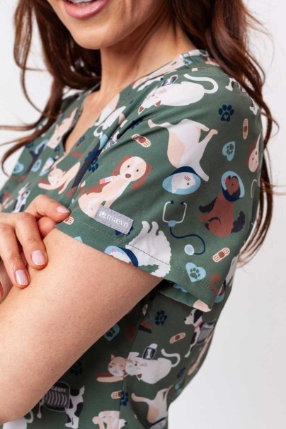 Lekárska blúzka dámska Maevn Prints Cuddly Checkup-4