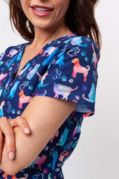 Dámska lekárska blúza Maevn Prints Furr-ever Colorful-4