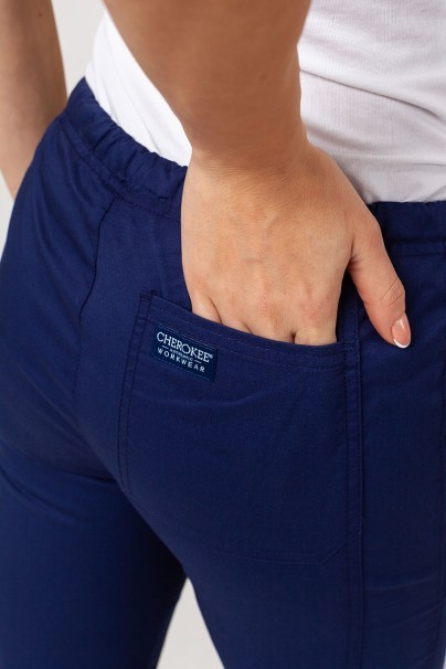 Lekárske dámske nohavice Cherokee Core Stretch Mid Rise námornícka modrá-4