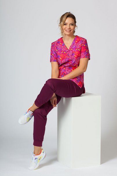 Farebná lekárska blúzka Sunrise Uniforms pre ženy chameleóni-2