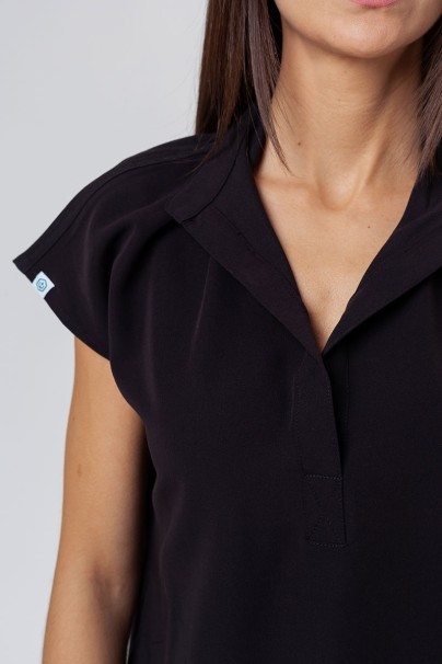 Dámska lekárska blúza Uniforms World 518GTK™ Avant čierna (magnetické klipsy)-3