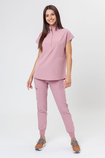 Dámska lekárska blúza Uniforms World 518GTK™ Avant pastelově ružová (magnetické klipsy)-6