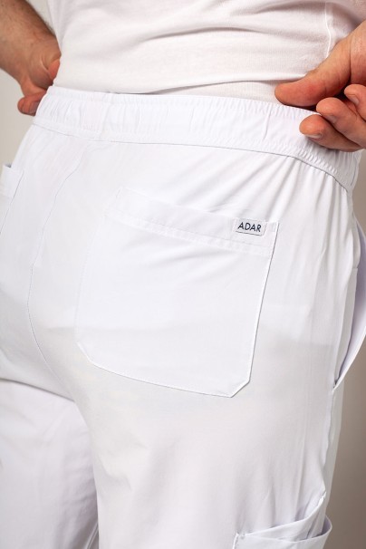 Pánske lekárske nohavice Adar Slim Leg Cargo biele-5