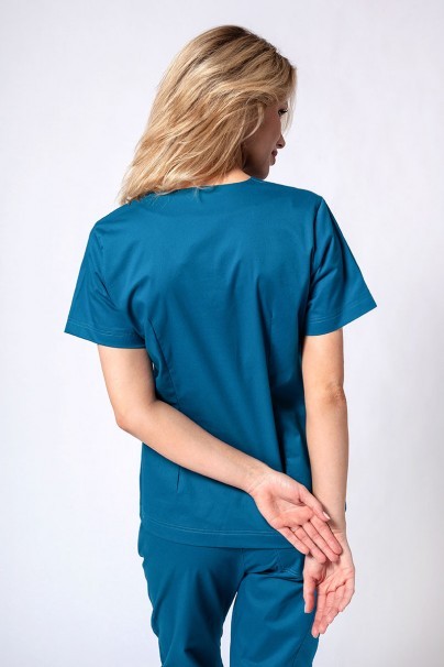 Dámska lekárska blúzka Sunrise Uniforms Active Bloom karaibsky modrá-2