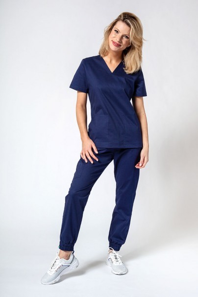 Dámska lekárska blúzka Sunrise Uniforms Active Bloom námornícky modrá-4