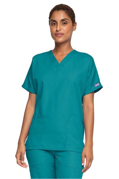 Lekárska dámska súprava Cherokee Originals (blúzka V-neck, nohavice N.Rise) morsky modrá-1