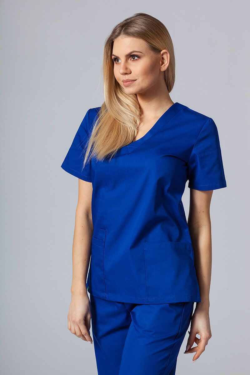 Lekárska dámska blúzka Sunrise Uniforms Basic Light tmavo modrá
