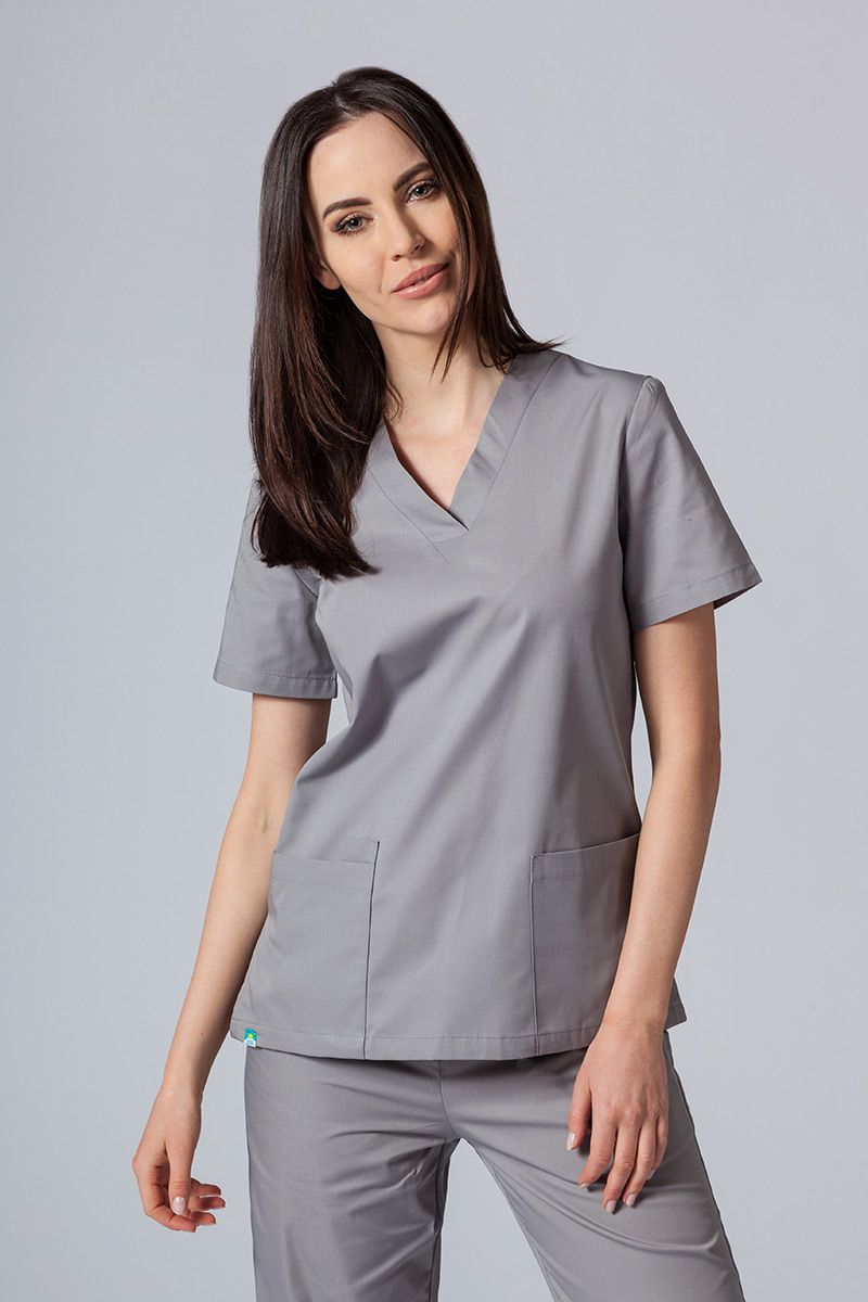Lekárska dámska blúzka Sunrise Uniforms Basic Light šedá