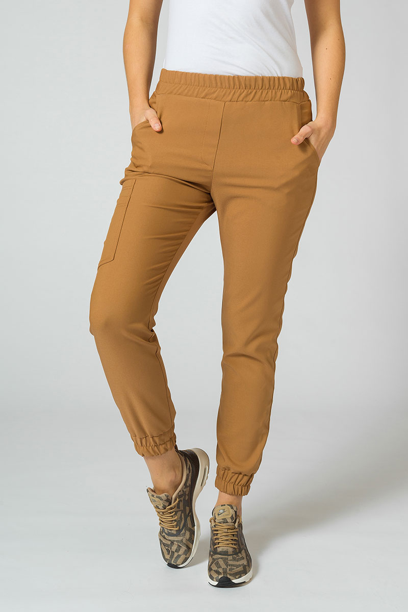 Dámske lekárske nohavice Sunrise Uniforms Premium Chill jogger hnedé