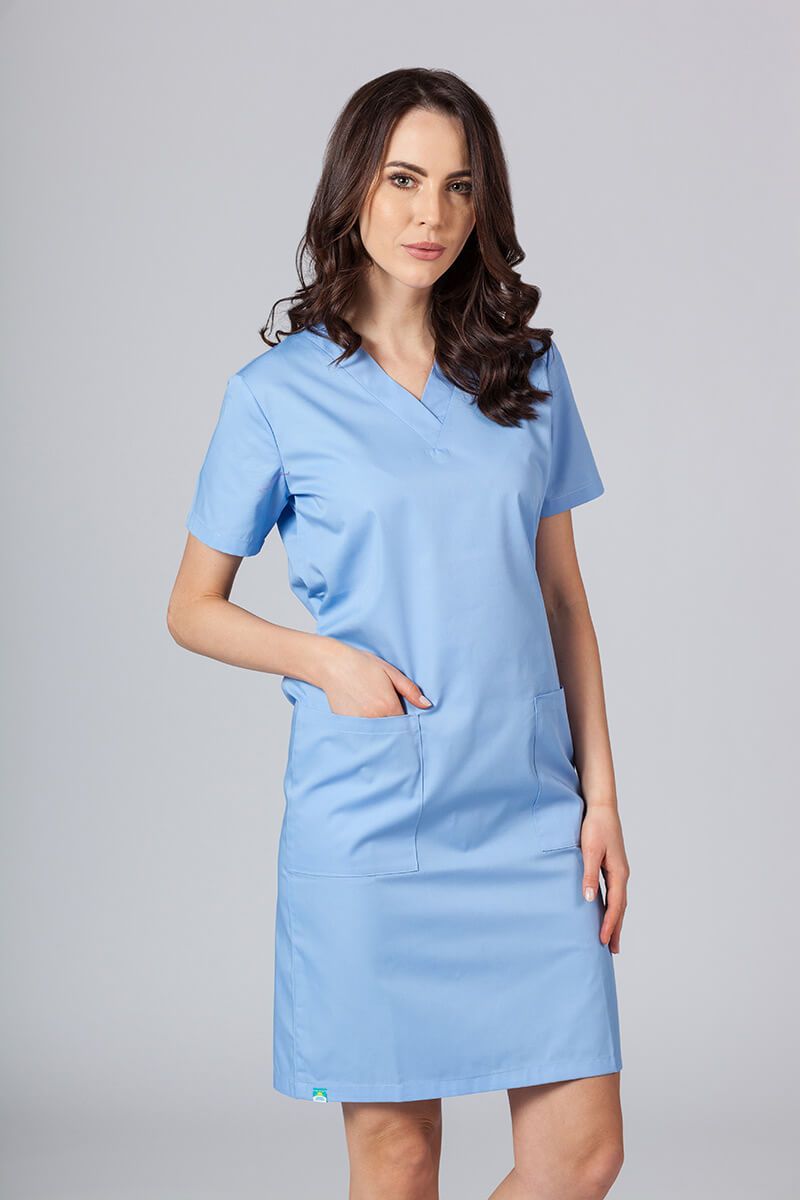 Lekárske jednoduché šaty Sunrise modré