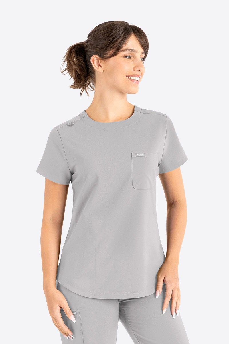 Dámska lekárska blúza Maevn Momentum Round Neck svetlo šedá