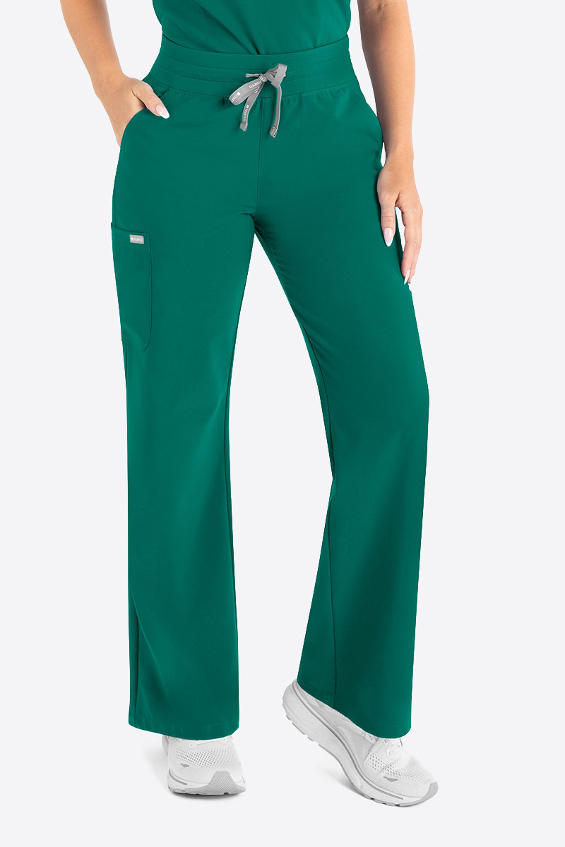 Dámske lekárske nohavice Maevn Momentum Wide Leg zelené