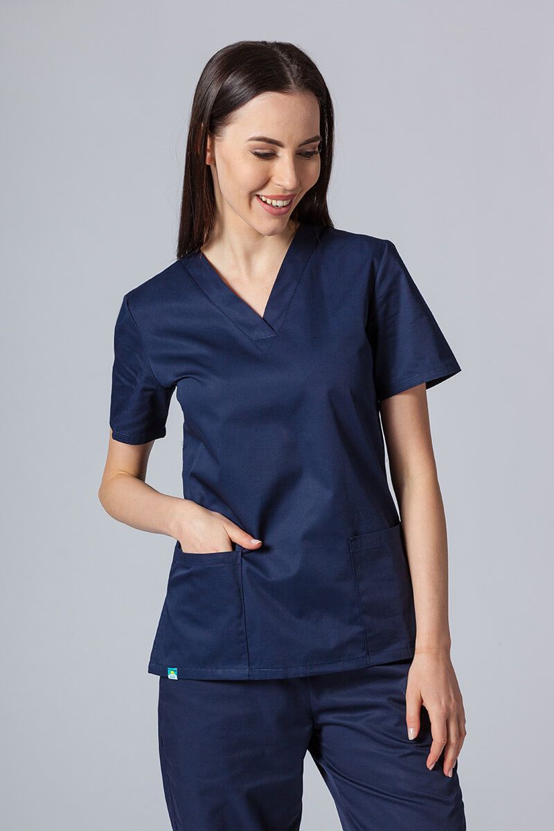 Lekárska dámska blúzka Sunrise Uniforms Basic Light námornícky modrá