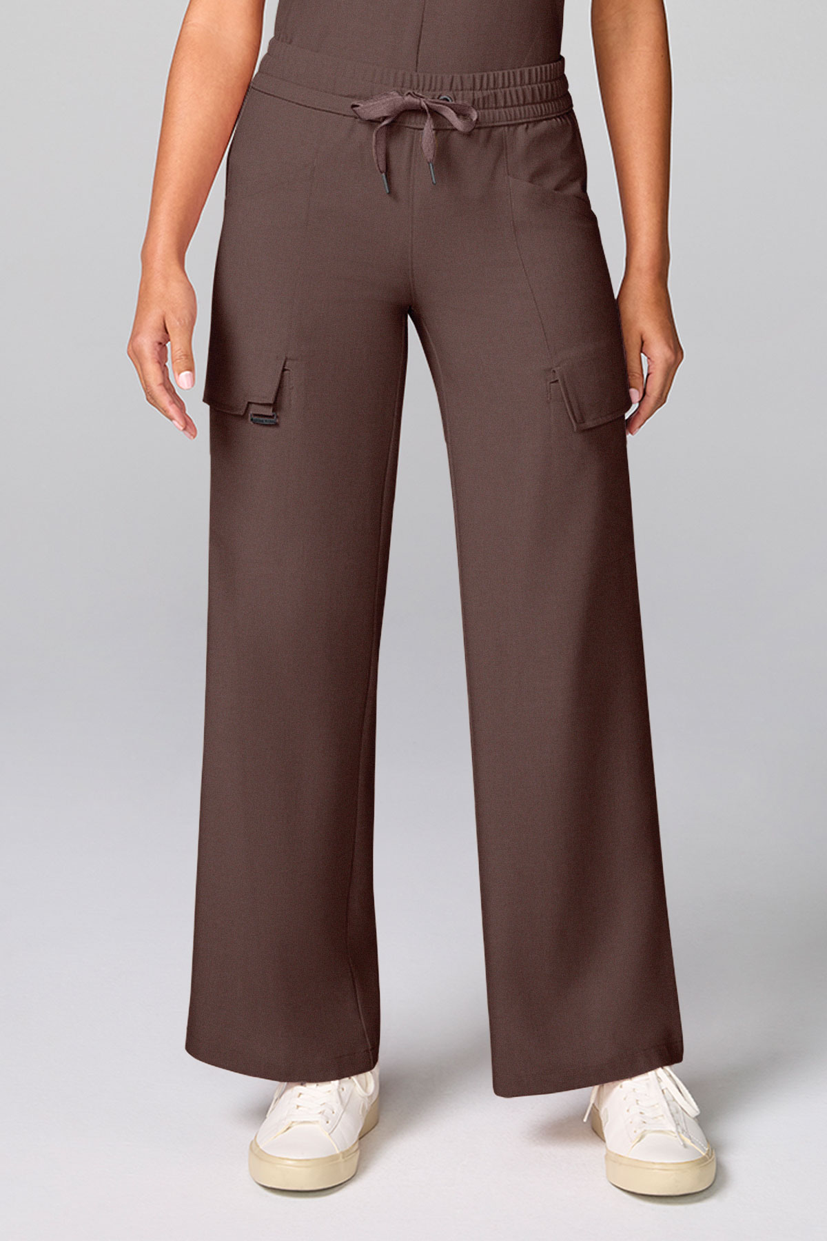 Dámske zdravotnícke nohavice Healing Hands Wide Leg Petite hnedé