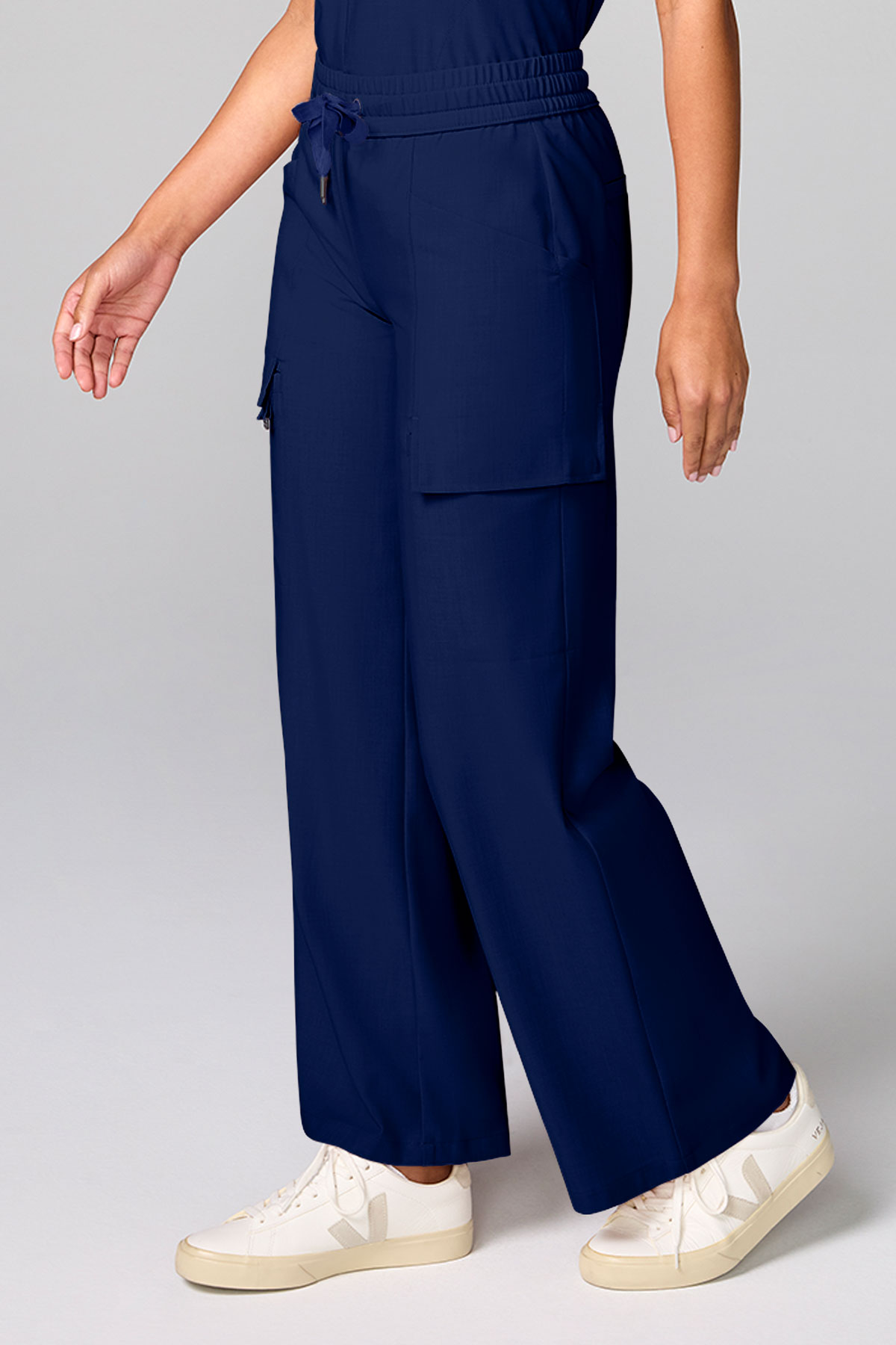 Dámske zdravotnícke nohavice Healing Hands Wide Leg Petite námornícky modré