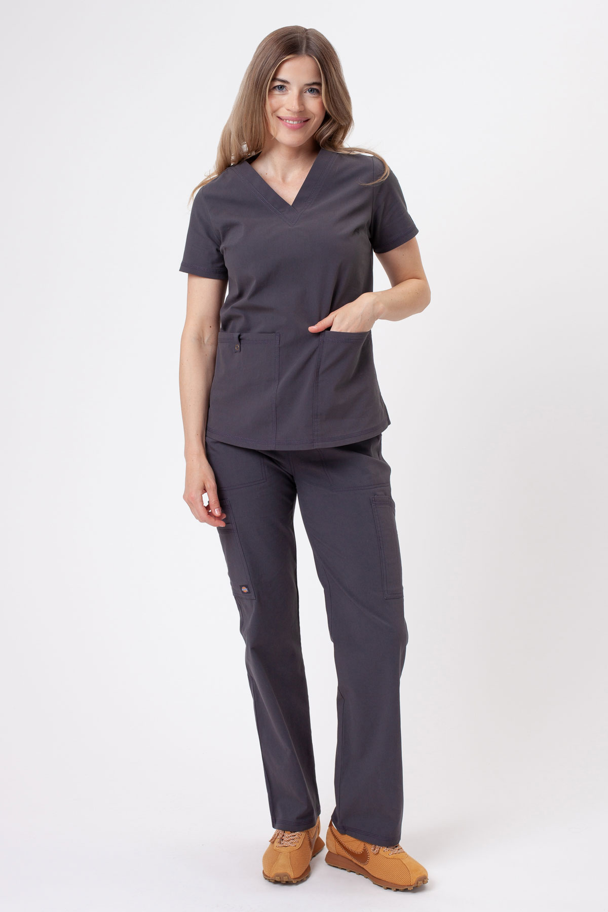 Dámska lekárska súprava Dickies Forge V-neck šedá