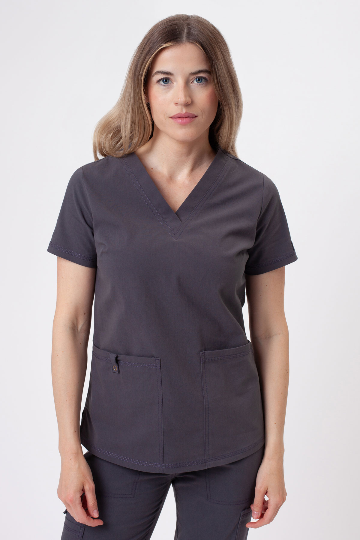 Dámska lekárska blúza Dickies Forge V-neck šedá