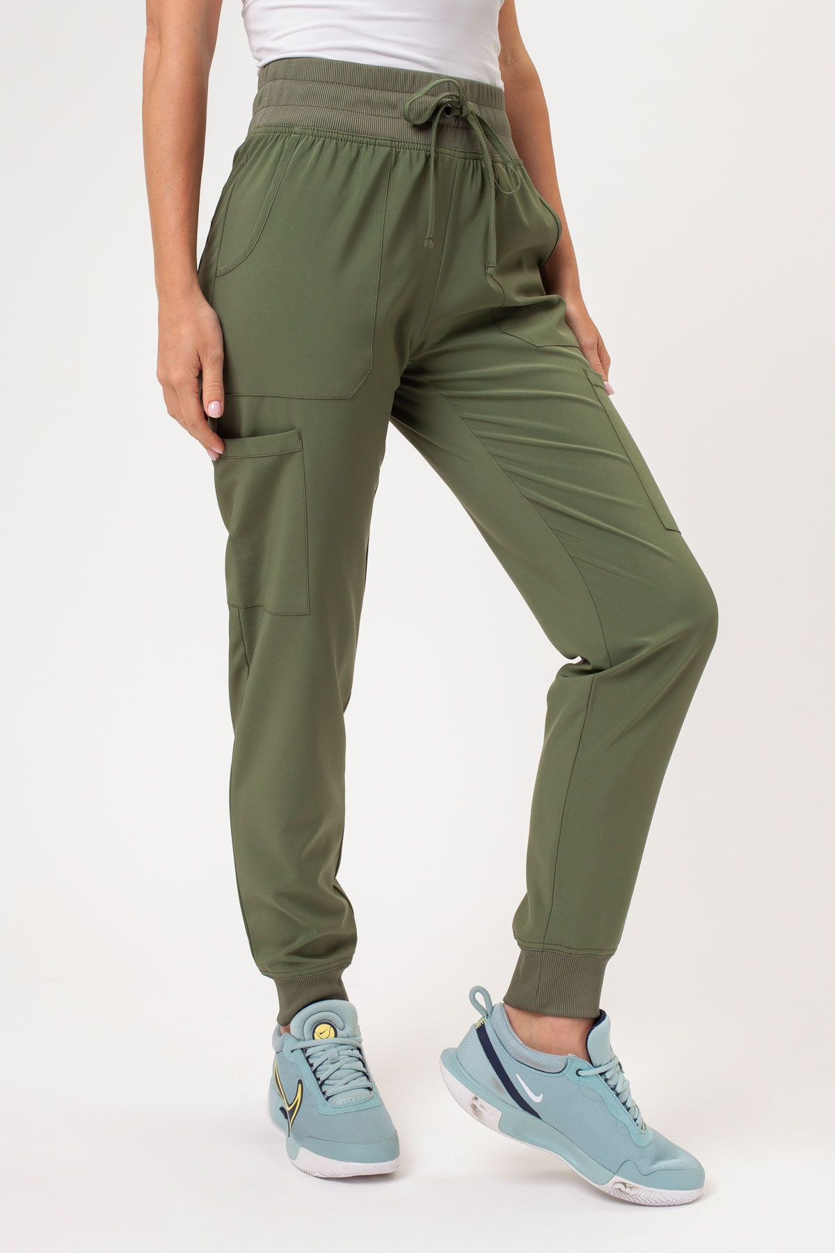 Dámske lekárske nohavice Dickies EDS Essentials Mid Rise Jogger olivkové
