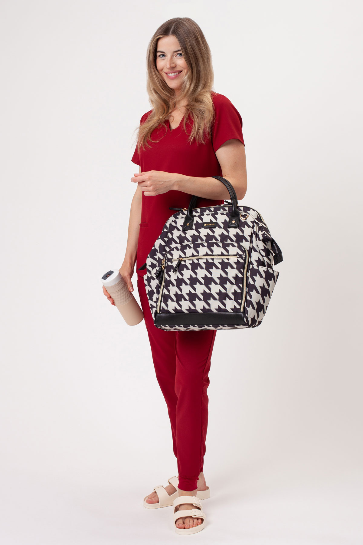 Dámska lekárska súprava Sunrise Lite Fit jogger burgundová