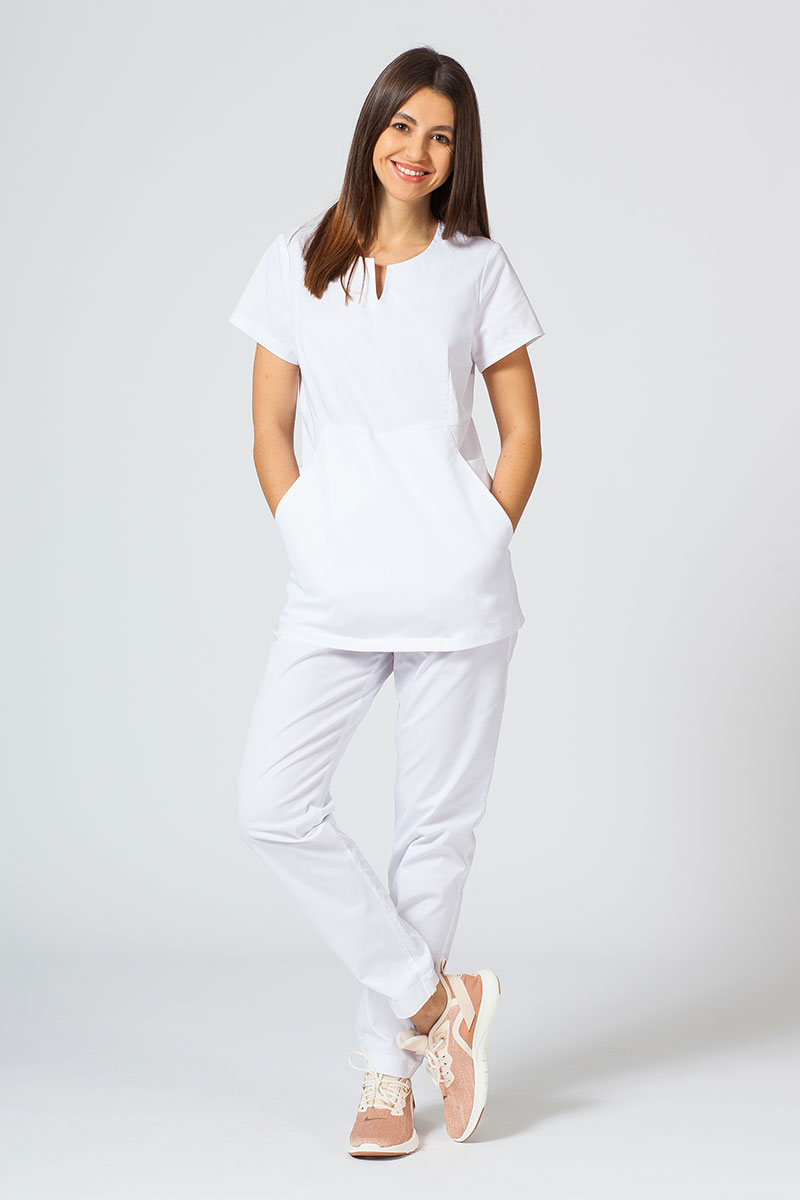 Zdravotnická súprava Sunrise Uniforms Active biela (s blúzkou Kangaroo - elastic)