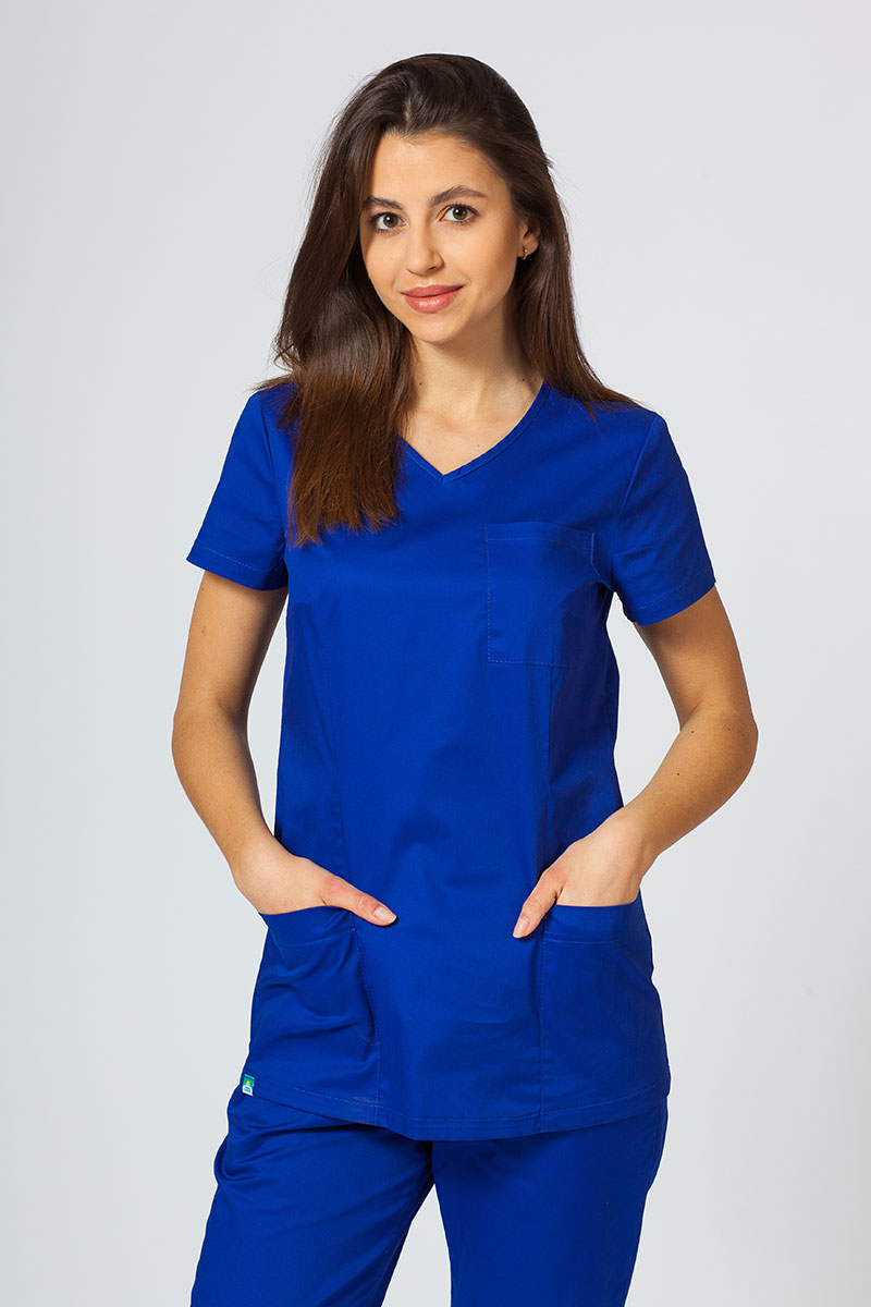 Dámska lekárska blúzka Sunrise Uniforms Fit (elastická), tmavo modrá