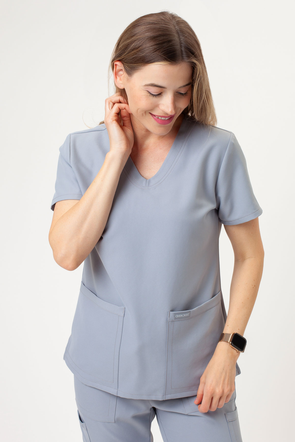 Dámska lekárska blúza Cherokee Ultra V-neck Top svetlo šedá