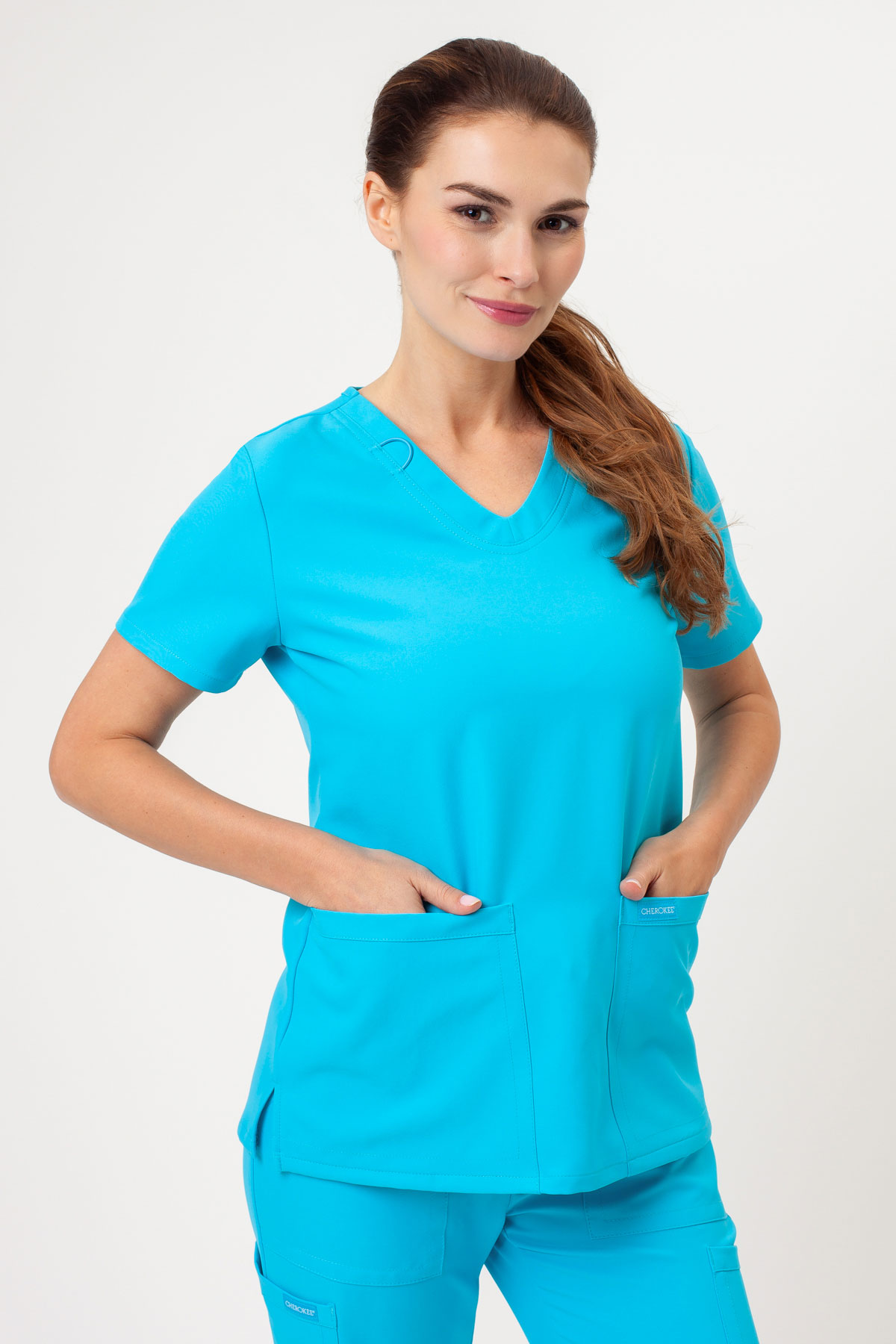 Dámska lekárska blúza Cherokee Ultra V-neck Top tyrkysová