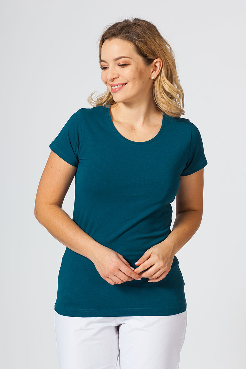 Dámske tričko Malfini Glance s krátkym rukávom karibsky modrá