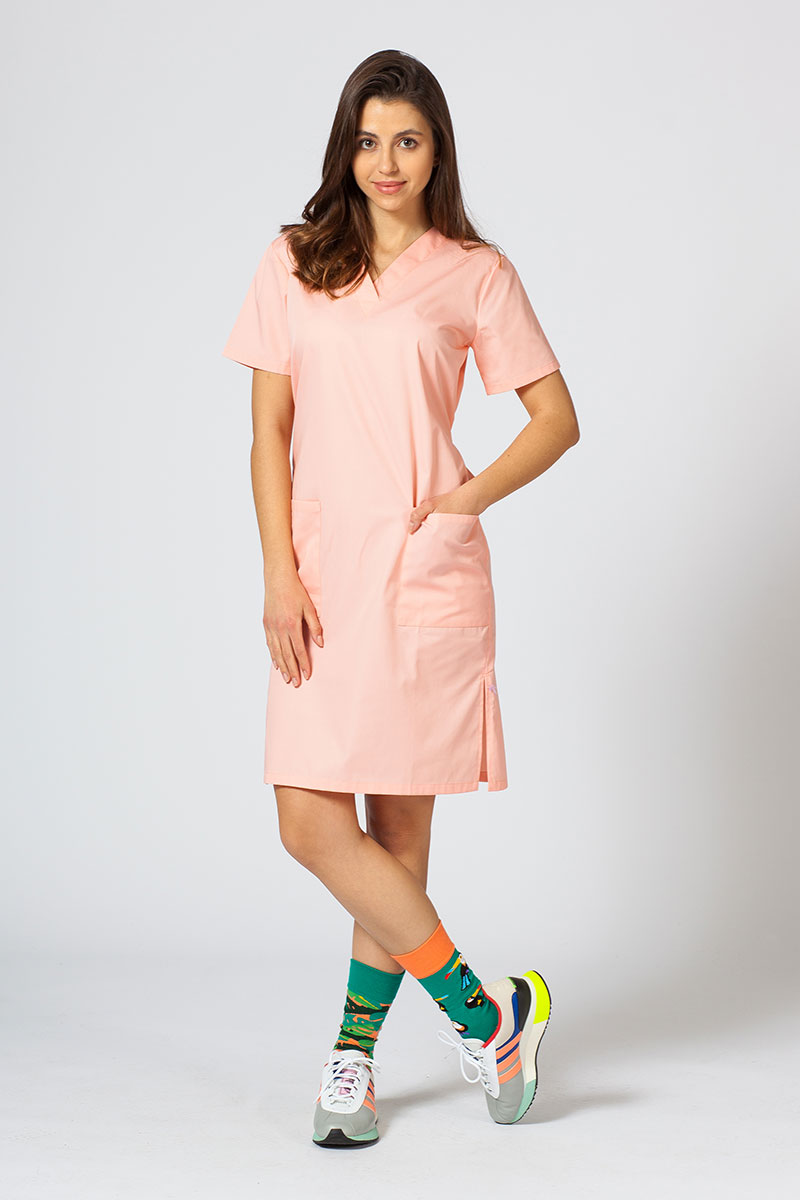 Lekárske jednoduché šaty Sunrise Uniforms lososové