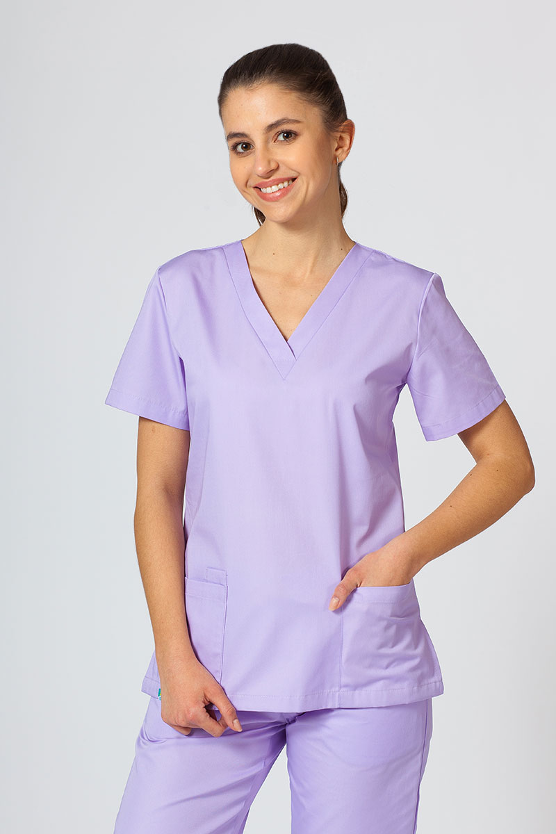 Lekárska dámska blúzka Sunrise Uniforms Basic Light levanduľová