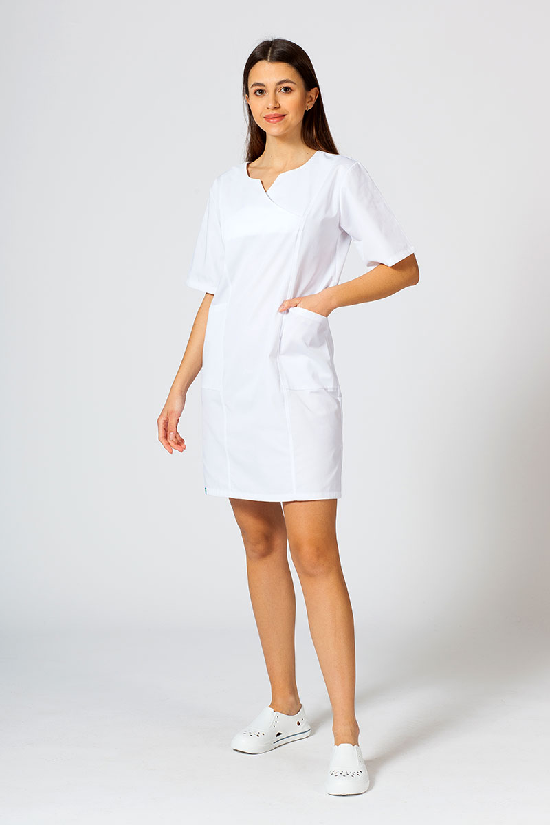 Lekárske klasické šaty Sunrise Uniforms biele