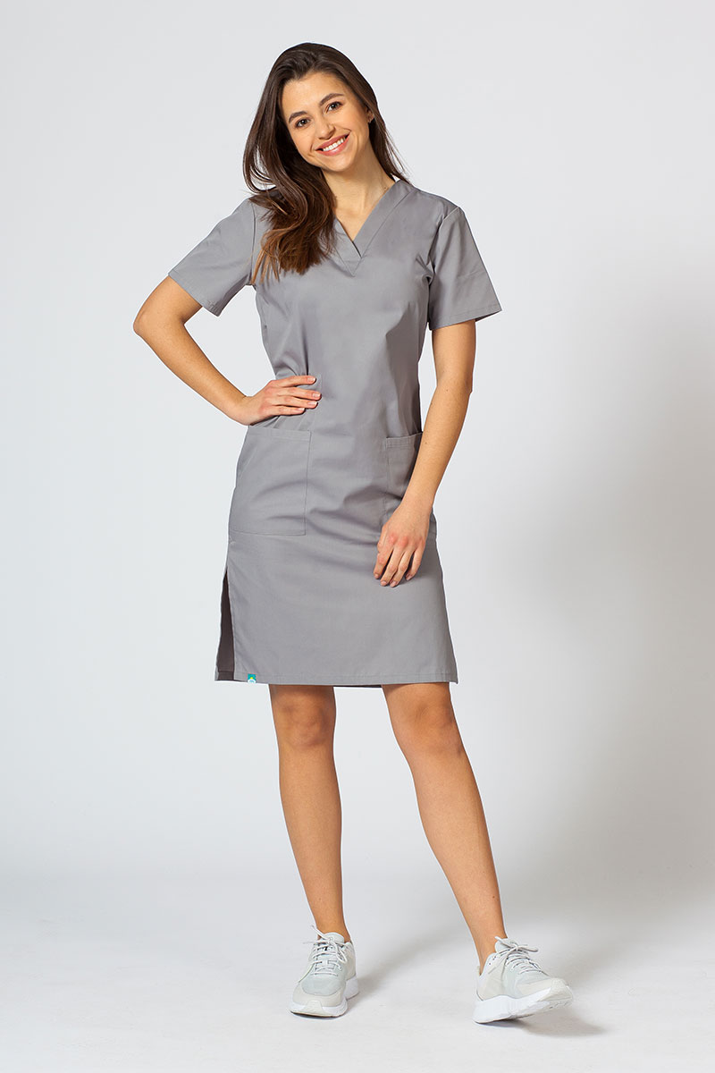 Lekárske jednoduché šaty Sunrise Uniforms šedé