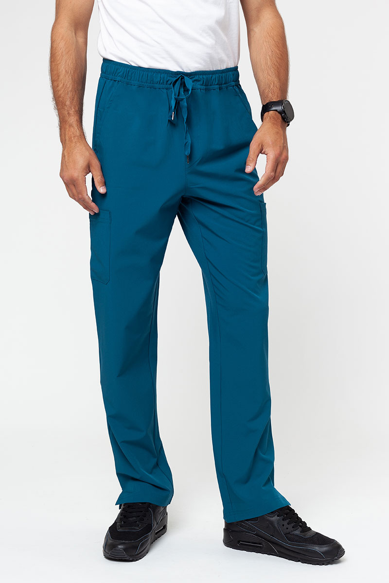 Pánske lekárske nohavice Adar Slim Leg Cargo karaibsky modré