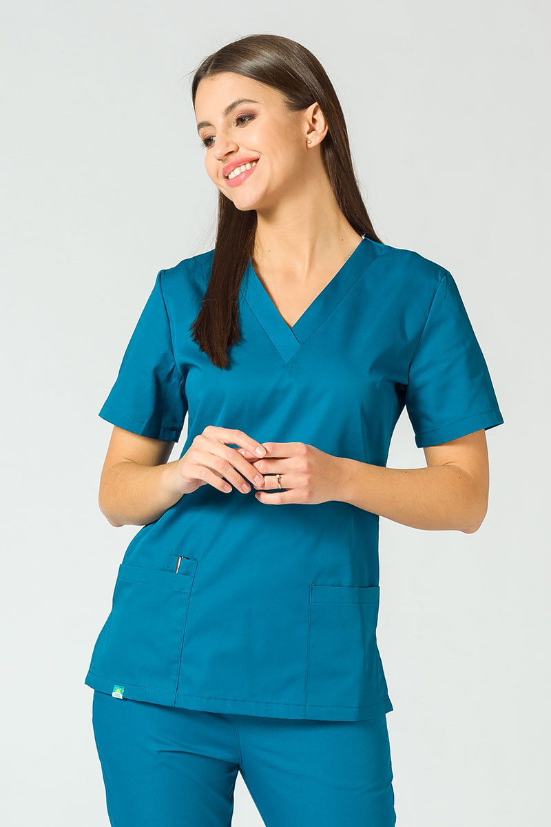 Lekárska blúzka Sunrise Uniforms karibsky modrá PROMO