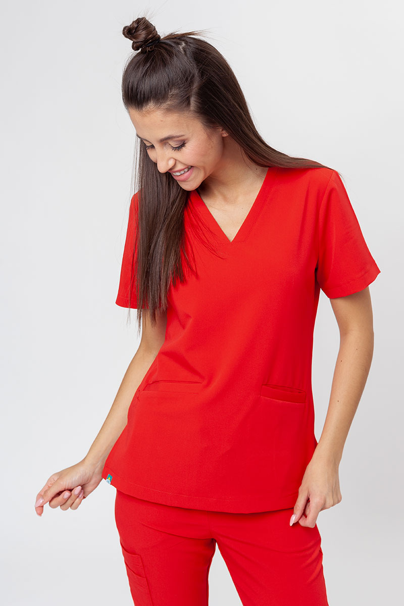 Lekárska blúzka Sunrise Uniforms Premium Joy šťavnatá červená