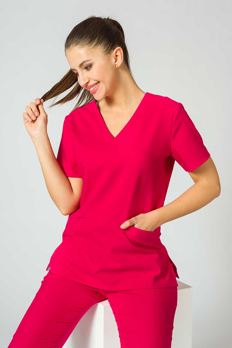 Lekárska blúzka Sunrise Uniforms Premium Joy malinová