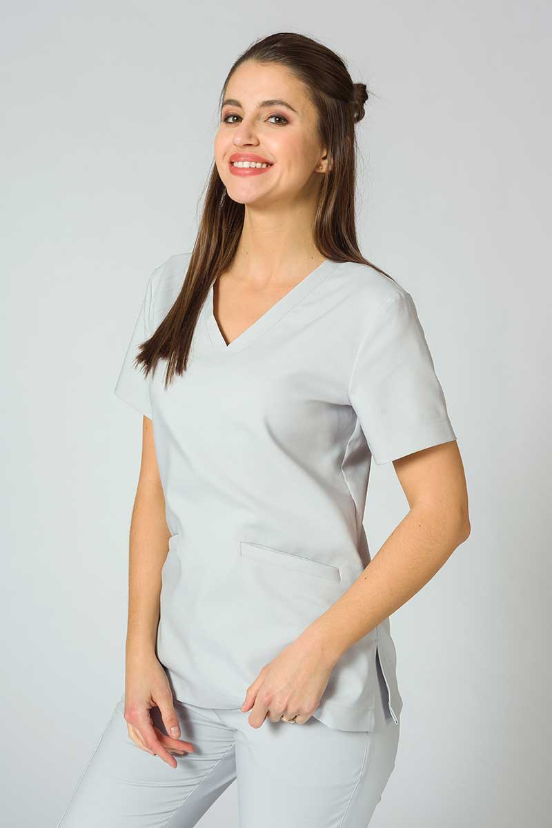 Lekárska blúzka Sunrise Uniforms Premium Joy světlo šedá