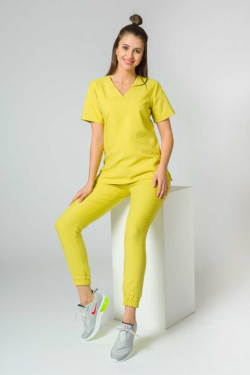 Lekárska súprava Sunrise Uniforms Premium (blúzka Joy, nohavice Chill) žltá