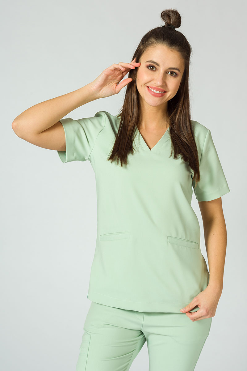 Lekárska blúzka Sunrise Uniforms Premium Joy pistáciová